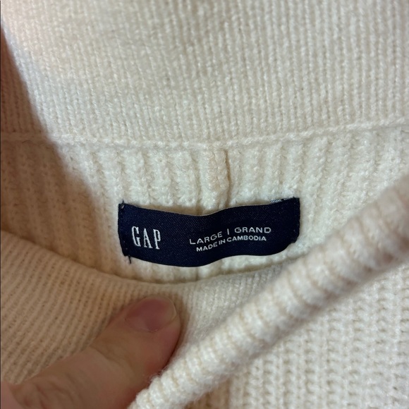 Gap CashSoft Cable-Knit Sweater Pants size Large cream beige relaxed fit - Picture 7 of 10